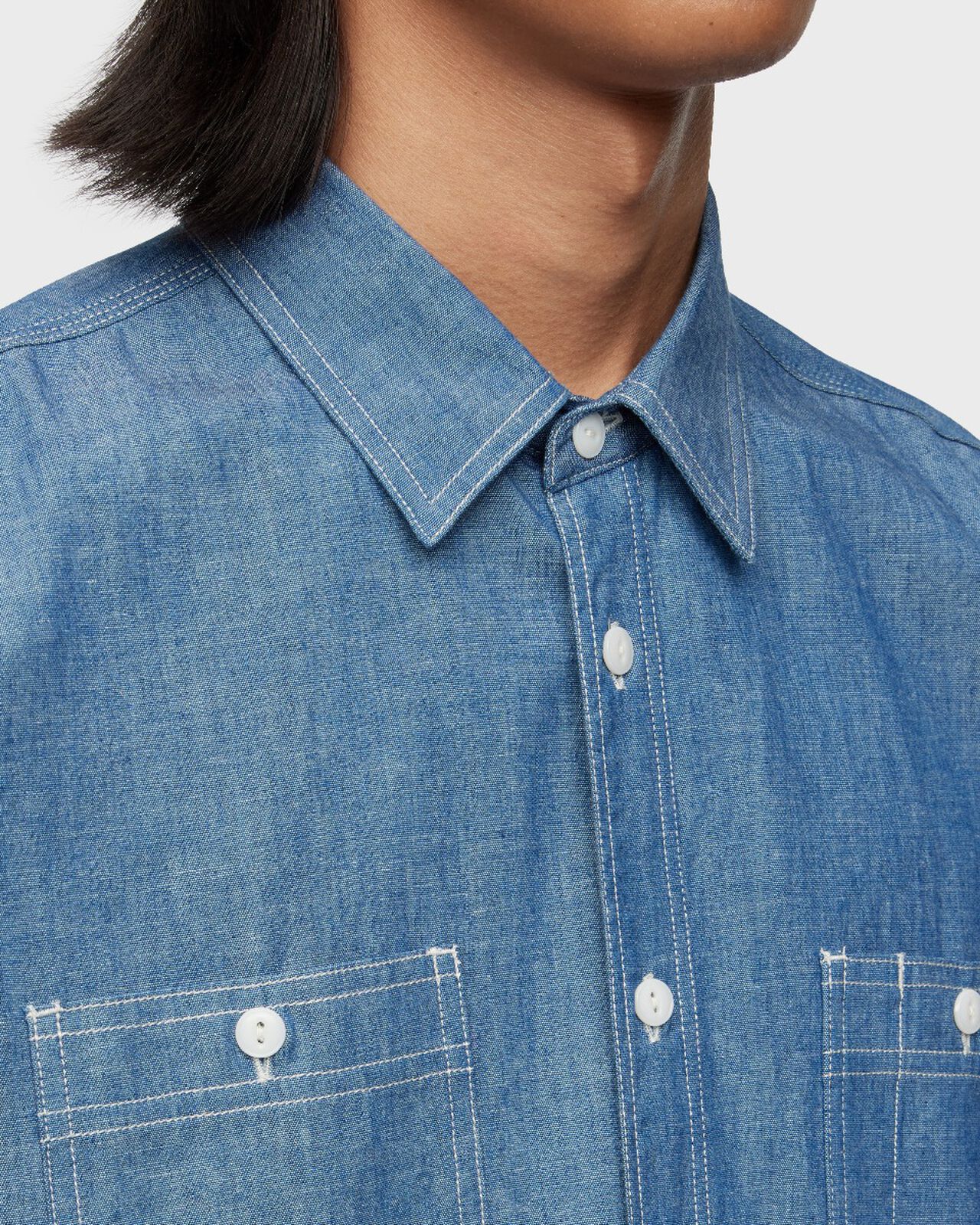 TRIPLE STITCH L/S CHAMBRAY SHIRT,Indigo, large image number 4