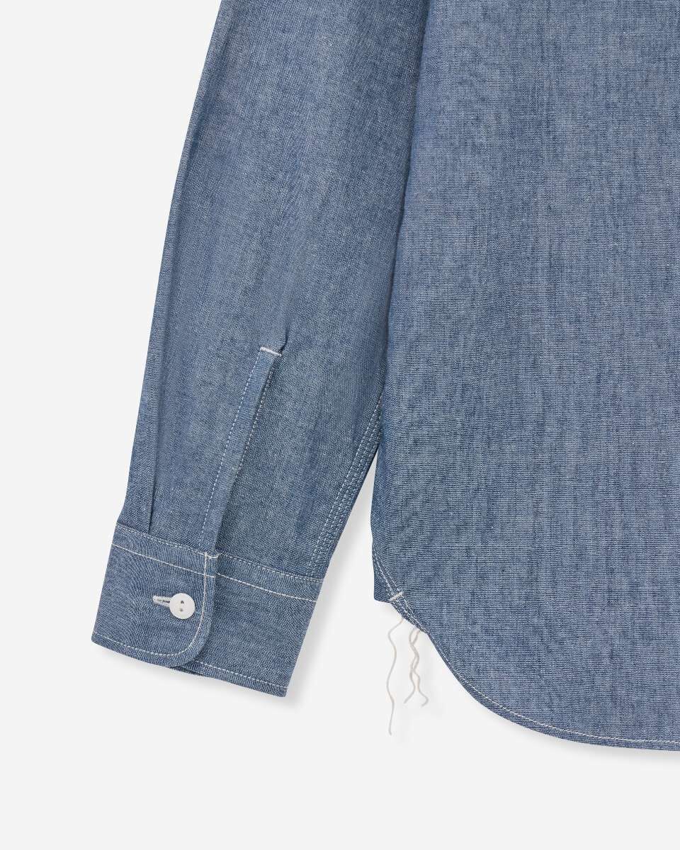 TRIPLE STITCH L/S CHAMBRAY SHIRT (TWO STRIPES)