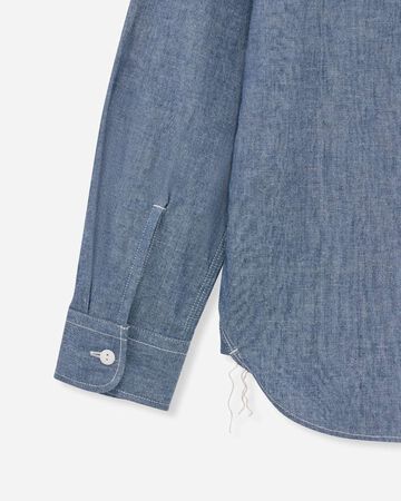 TRIPLE STITCH L/S CHAMBRAY SHIRT (TWO STRIPES),靛藍, large image number 8