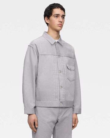 #001 DENIM JACKET - CHARCOAL DYED,GRAY, small image number 1