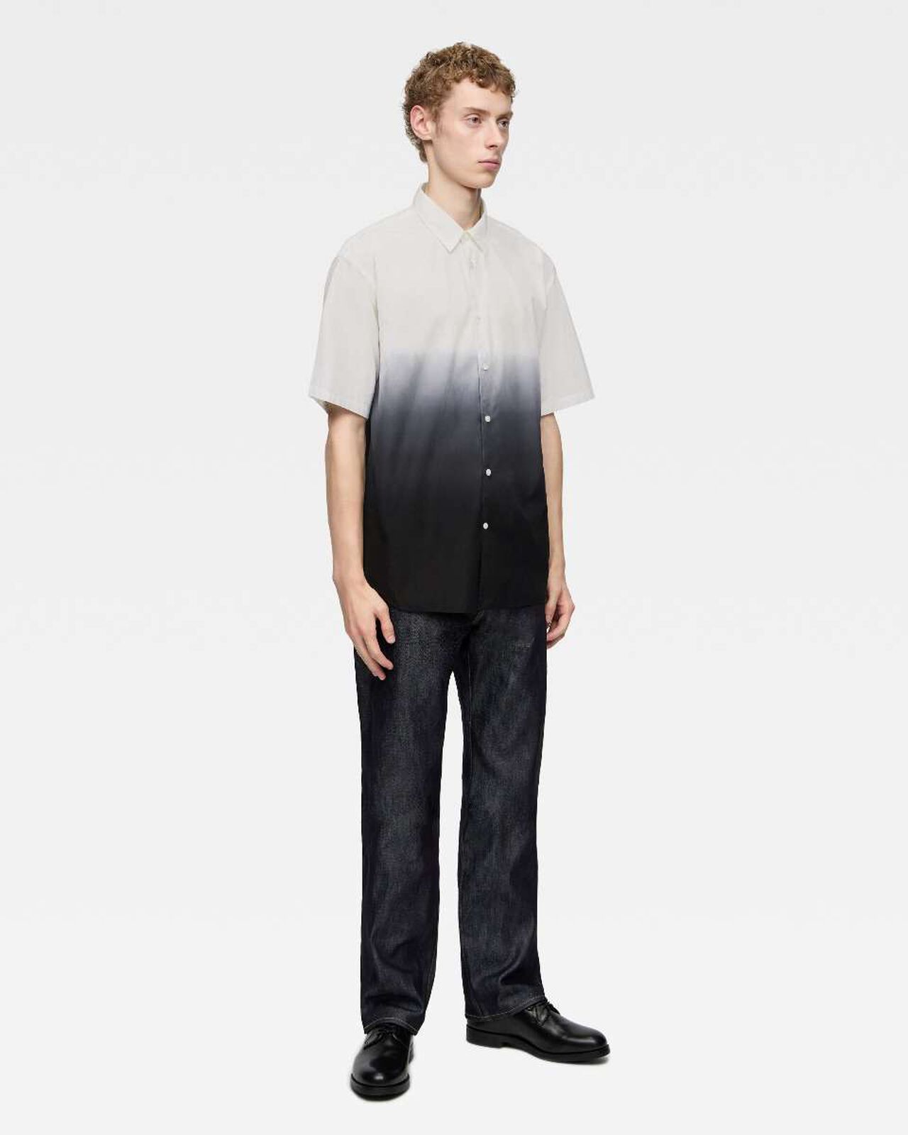 BROAD S/S SHIRT - KYOTO MONTSUKI GRADATION,BLK, large image number 3