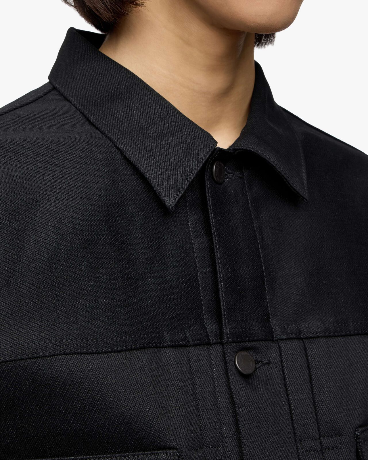 #002 STANDARD DENIM JACKET 14.7oz,Hitam, large image number 7