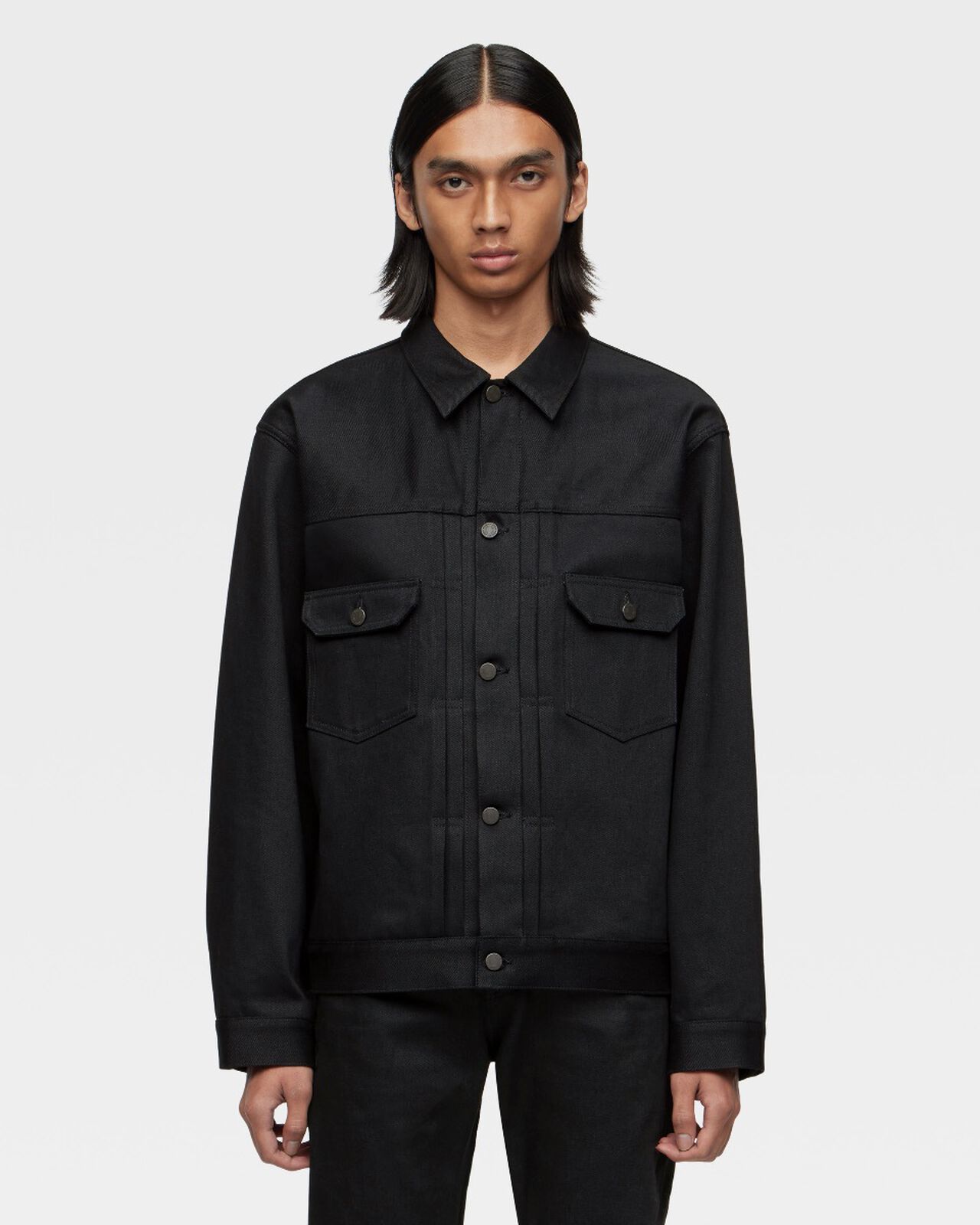 #002 STANDARD DENIM JACKET 14.7oz,Schwarz, large image number 0