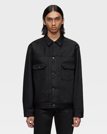 #002 STANDARD DENIM JACKET 14.7oz,Schwarz, large image number 0