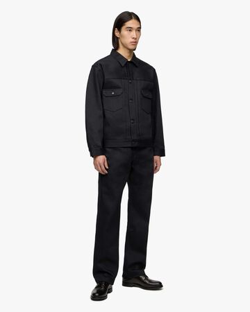 #002 STANDARD DENIM JACKET 14.7oz,Hitam, large image number 3