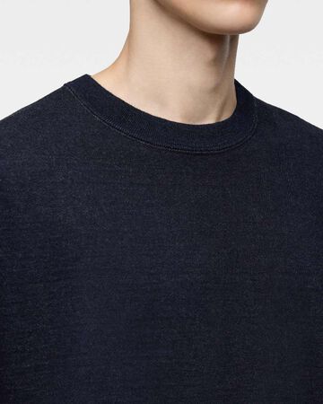 INDIGO SWEAT CREW NECK PO-YARN DYE,Indigo, small image number 4